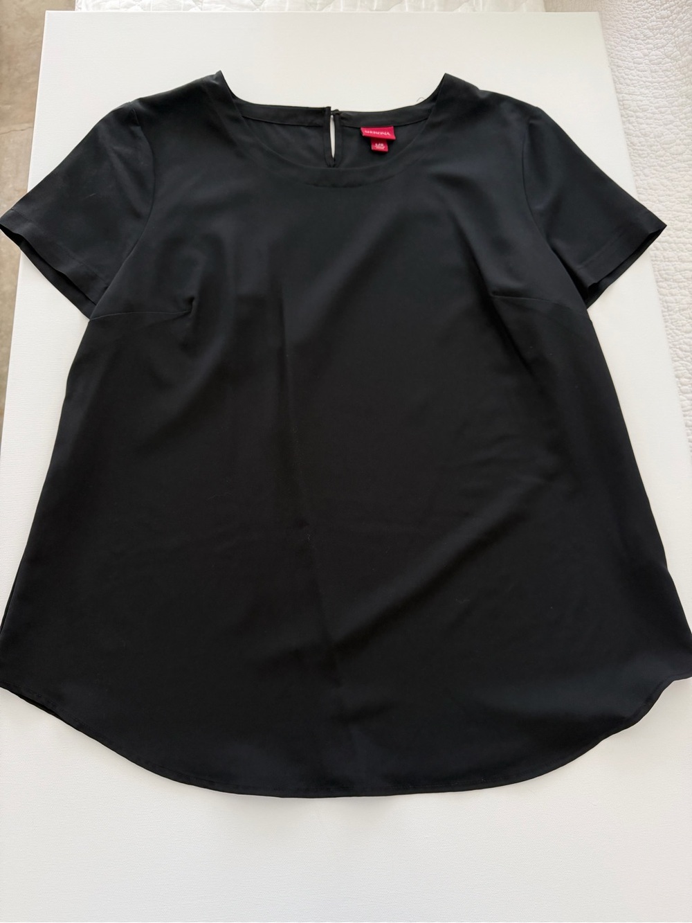 Merona Black Short-Sleeve Crewneck Blouse